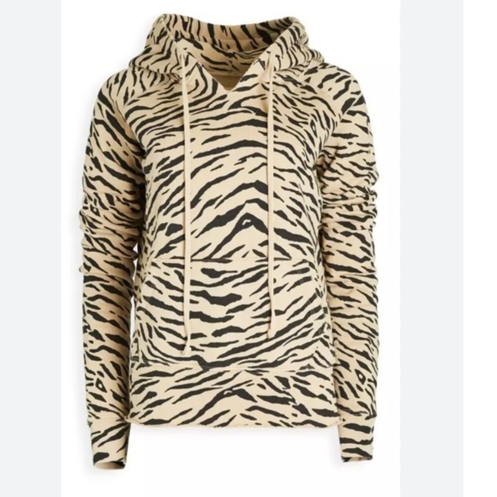 Nili Lotan Hoodie Rayne in Sandstone Black Zebra Print